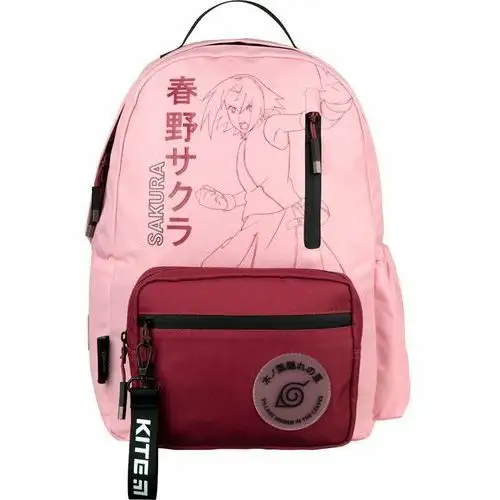 Plecak szkolny młodzieżowy różowy Kite Naruto Education jednokomorowy, kolor zielony