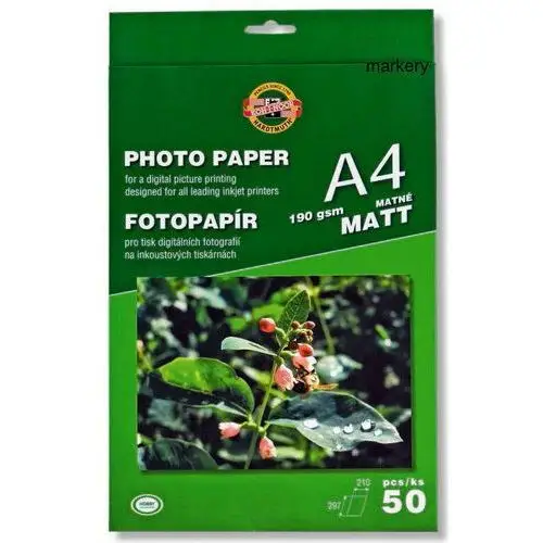 Koh-i-noor papier fotograficzny matowy 190g a4 50 Koh i noor