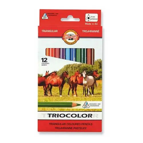 Kredki ołówkowe, Tricolor, 12 kolorów