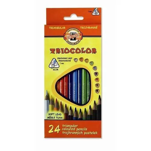 Kredki ołówkowe, Triocolor, 24 kolory