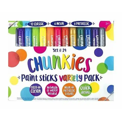 Farby w kredce, 24 kolory Chunkies Paint Sticks