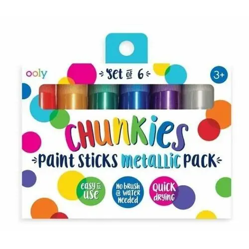 Farby w kredce, chunkies paint sticks metallic, 6 sztuk Kolorowe baloniki