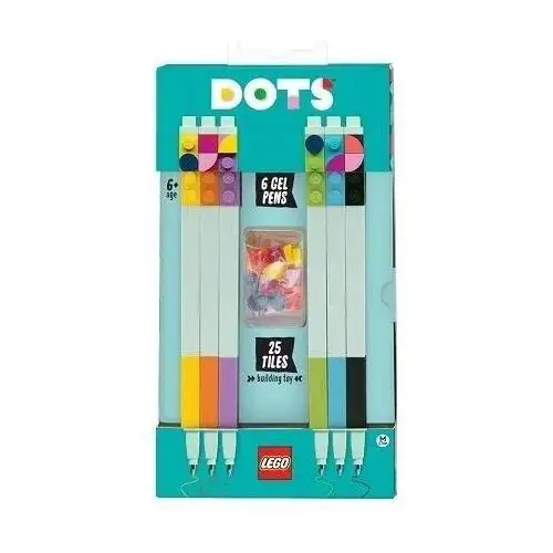 Kolorowe długopisy żelowe Lego Dots (6 szt.) z płytkami do dekoracji