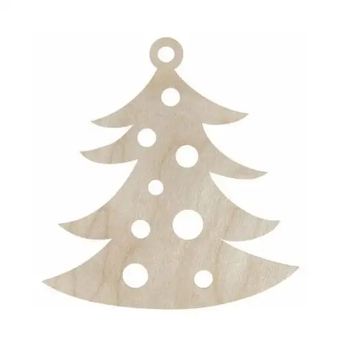 Drewniana zawieszka drzewko ze sklejki dekor świąteczny decoupage Kolorowe motki