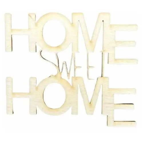 Drewniany napis home sweet home decoupage ze sklejki dekor ozdoba Kolorowe motki