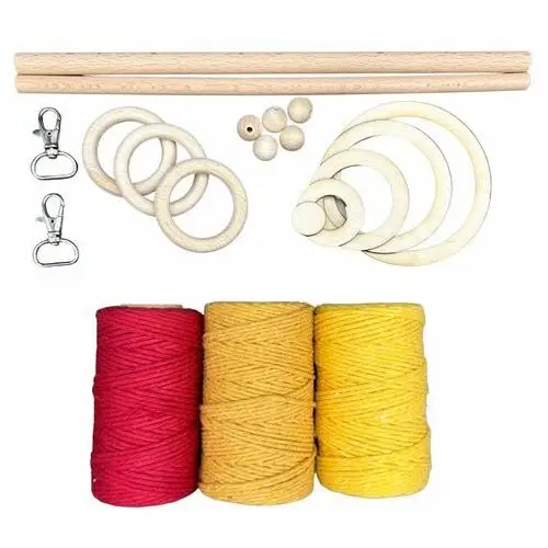 Kolorowe motki Zestaw do makramy sznurek bawełniany 180m dodatki