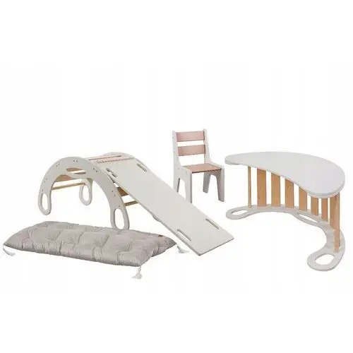 Komplet bujak, blat, krzesełko, materac, zjeżdżalnia Montessori zestaw 5el