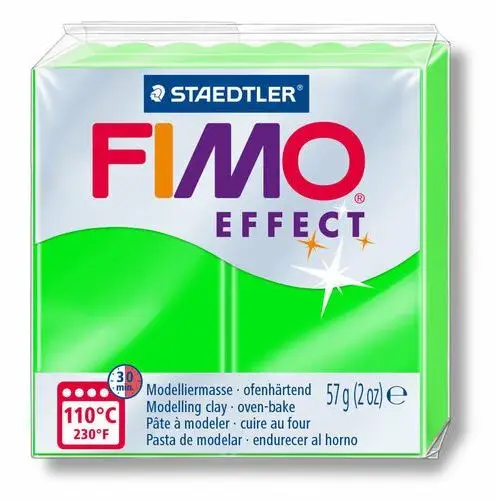 Kostka FIMO effect 57g, neon zielony, masa termoutwardzalna, Staedtler