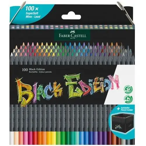 Kredki ołówkowe Black Edition Faber-Castell 100 szt. w opakowaniu kartonowy