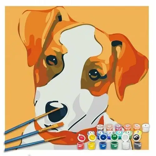 Obraz malowanie po numerach dla dzieci 4-14 lat 20x20cm z ramą pies