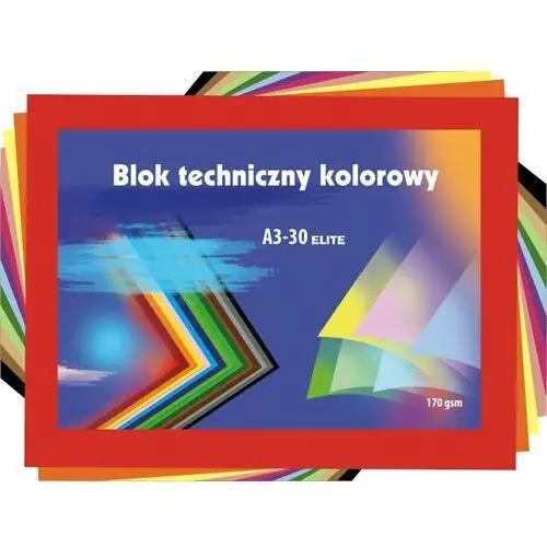 Blok techniczny elite kolorowy a3 30 kartek Kreska