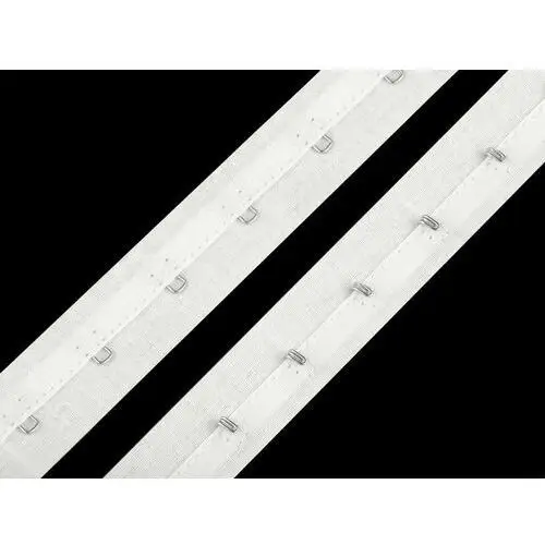 Haftki na taśmie bawełniane 25 mm ( 1 mb ) Biała