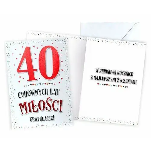 40 rocznica ślubu kartka z życzeniami v84 Kukartka