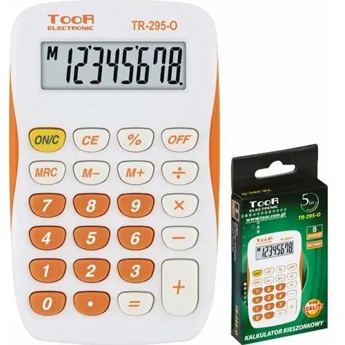 Kw trade Kalkulator kieszonkowy, biało-pomarańczowy, wyświetlacz 8-pozycyjny