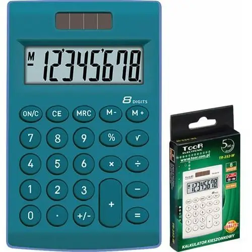 Kalkulator kieszonkowy, niebieski, wyświetlacz 8-pozycyjny