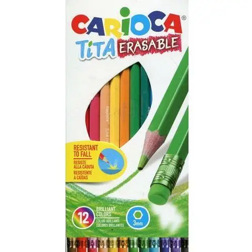 Kw trade Kredki ołówkowe, wymazywalne, 12 kolorów, carioca tita