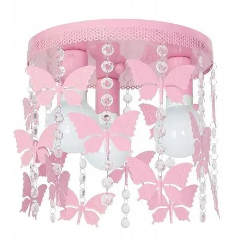 Lampa dziewczęca różowa motylki kryształki dziecko