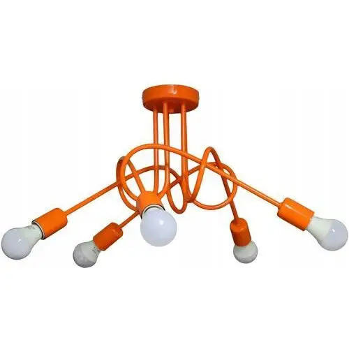 Lampa Sufitowa Pomarańczowa Dziecięca Loft Edison Żyrandol Dla Dzieci Led