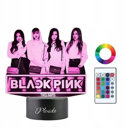 Lampka Nocna 3D Led Dla Dzieci Zespół Black Pink K-Pop Grawer Twój Napis