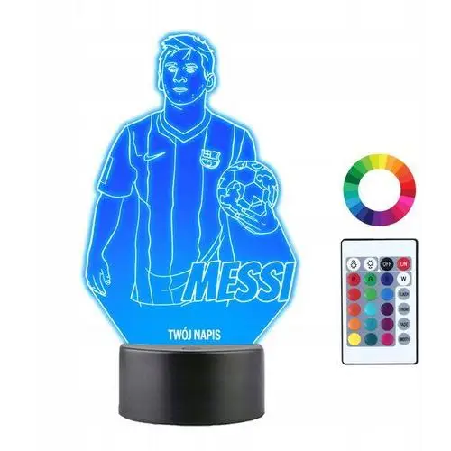 Lampka Nocna 3D Led Messi Fc Barcelona