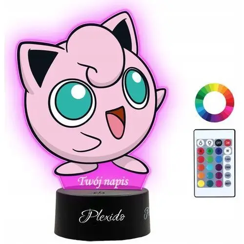 Lampka Nocna Dla Dzieci Z Nadrukiem Jigglypuff Pokemon Imię 3D Led