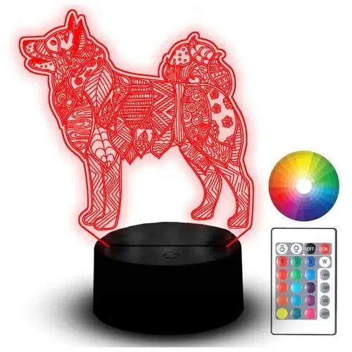 Lampka Nocna Led Pies Piesek Zwierzę 3D Twoje Imię