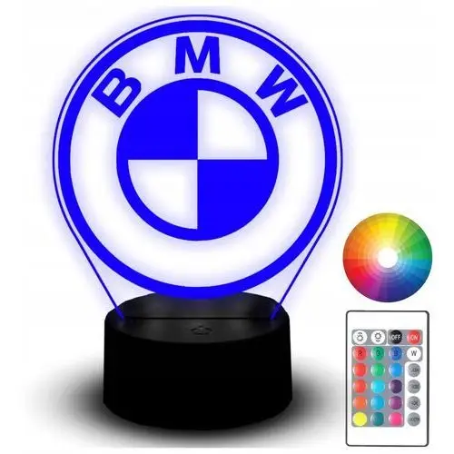 Lampka Nocna Led Statuetka 3D Grawer Dla Chłopaka Samochód Bmw Logo