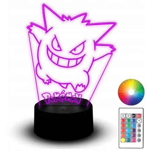 Lampka Nocna Led Statuetka Rgb 3D Grawer Gengar Bajka Pokemon Go Maskotka