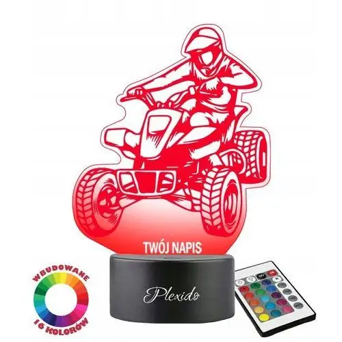 Lampka Nocna Quad Motor Motocross Na Urodziny Twój Napis 3D Led