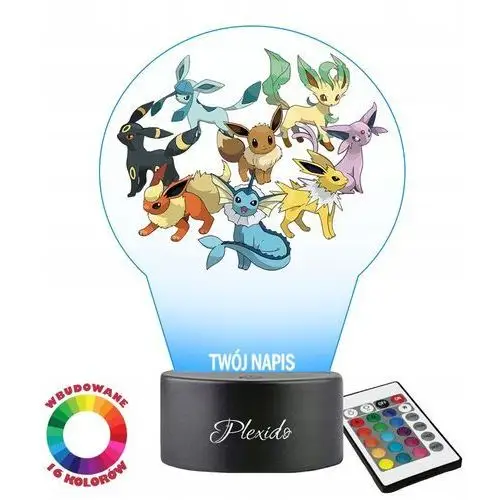 Lampka Nocna z Nadrukiem 3D Led Evee Pokemon Imię
