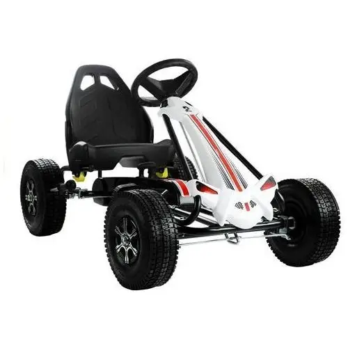 Lean toys Gokart biało-czarny monster na pedały pompowane koła