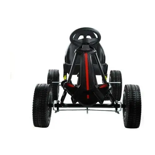 Lean toys Gokart czarny monster na pedały szerokie pompowane koła 2