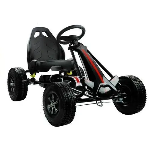 Lean toys Gokart czarny monster na pedały szerokie pompowane koła