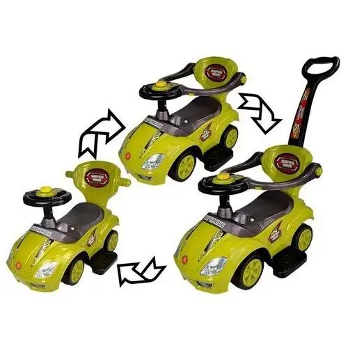 Lean toys Jeździk z pchaczem mega car 3w1 żółty 2