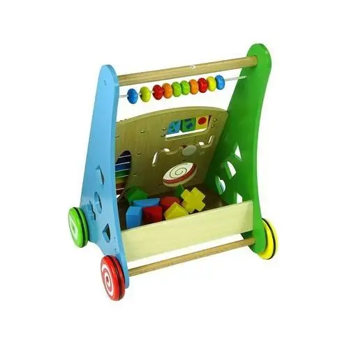 Lean toys Pchacz drewniany sorter kolorowy figury geometryczne cymbałki koraliki 5