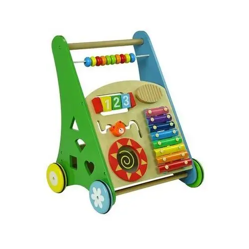 Lean toys Pchacz drewniany sorter kolorowy figury geometryczne cymbałki koraliki