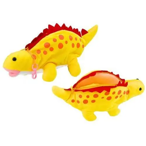 Pluszowy Dinozaur Piórnik Schowek Zawieszka Żółty LEAN Toys