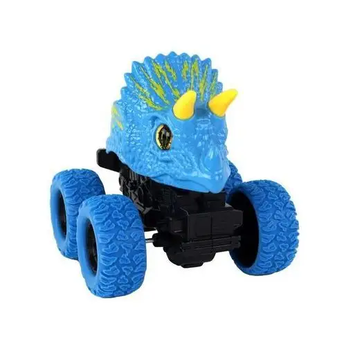 Pojazd terenowy pchacz triceratops gumowe koła niebieski Lean toys 3