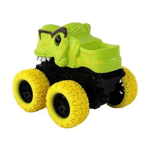 Lean toys Pojazd terenowy pchacz tyranozaur rex gumowe koła zielony 3