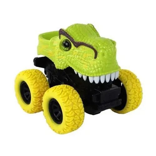 Lean toys Pojazd terenowy pchacz tyranozaur rex gumowe koła zielony 5