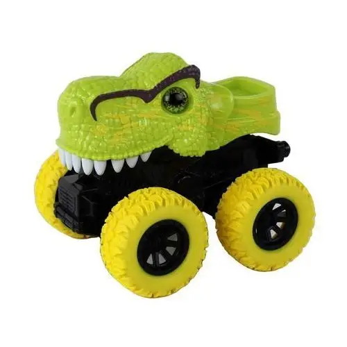 Lean toys Pojazd terenowy pchacz tyranozaur rex gumowe koła zielony 2