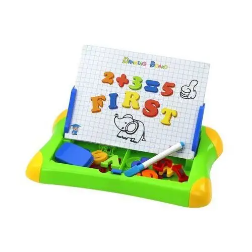 Lean toys Tablica edukacyjna magnetyczna literki cyferki pisak gąbka 4