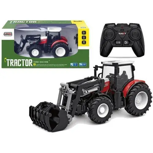 Lean toys Traktor czerwony zdalnie sterowany 2,4 g ruchoma łyżka 1:24