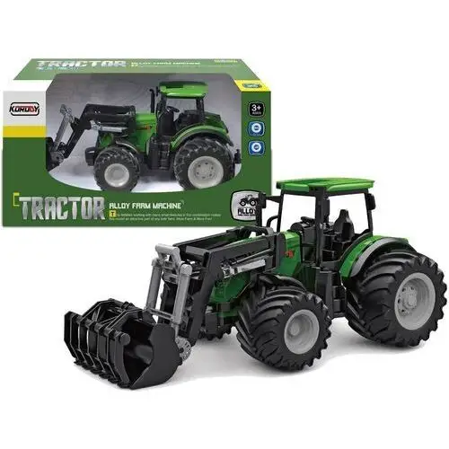 Traktor Zielony 1:24 Rolnik Łyżko Krokodyle Łyżka Gumowe Koła LEAN Toys