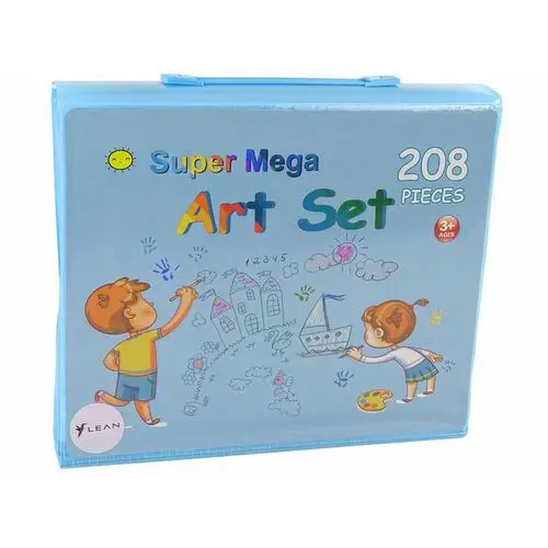 Zestaw artystyczny w walizce niebieskiej, 208 elementów Lean toys