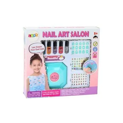 Zestaw do stylizacji paznokci manicure lakiery naklejki suszarka Lean toys 3