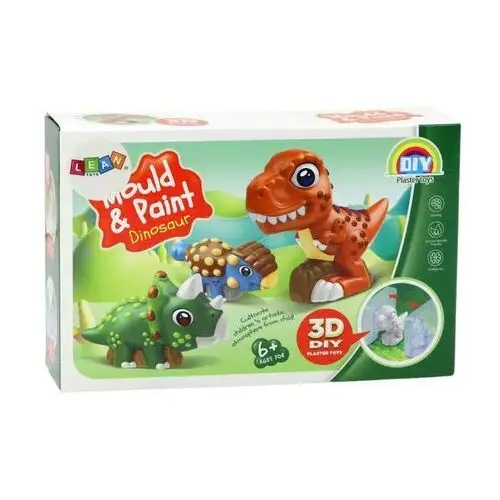 Zestaw Kreatywny Artystyczny Dinozaury 3D Gips Farbki LEAN Toys 4