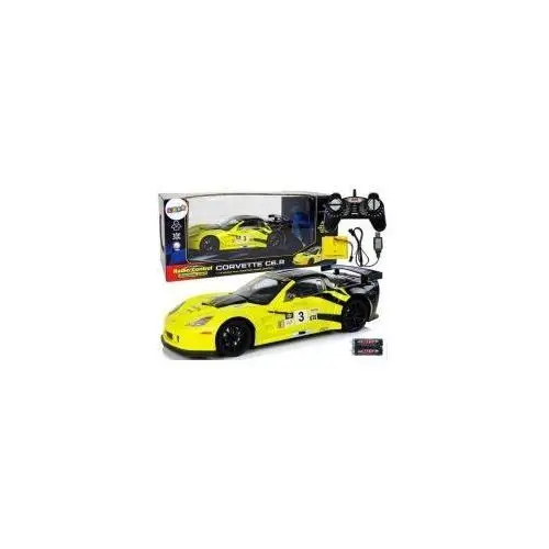 Auto sportowe R/C 1:18 Corvette C6.R żółty Leantoys