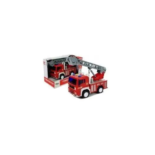 Leantoys Wóz strażacki z naciągiem czerwony dźwięk 1:20