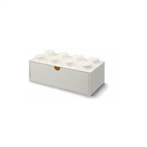 Biała skrzynka na biurko z szufladą Brick - LEGO®